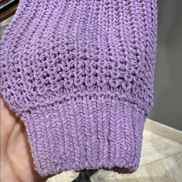 Women's Purple Crop Top Sweater - Picture 3 of 5